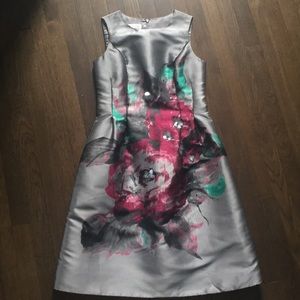 {Teri Jon} Silver Embellished Occasion Dress